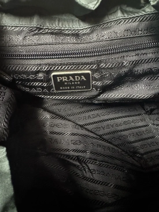 PRADA Vela Double Front Pockets Nylon Backpack Green COA & Dust Bag Medium - Picture 13 of 16